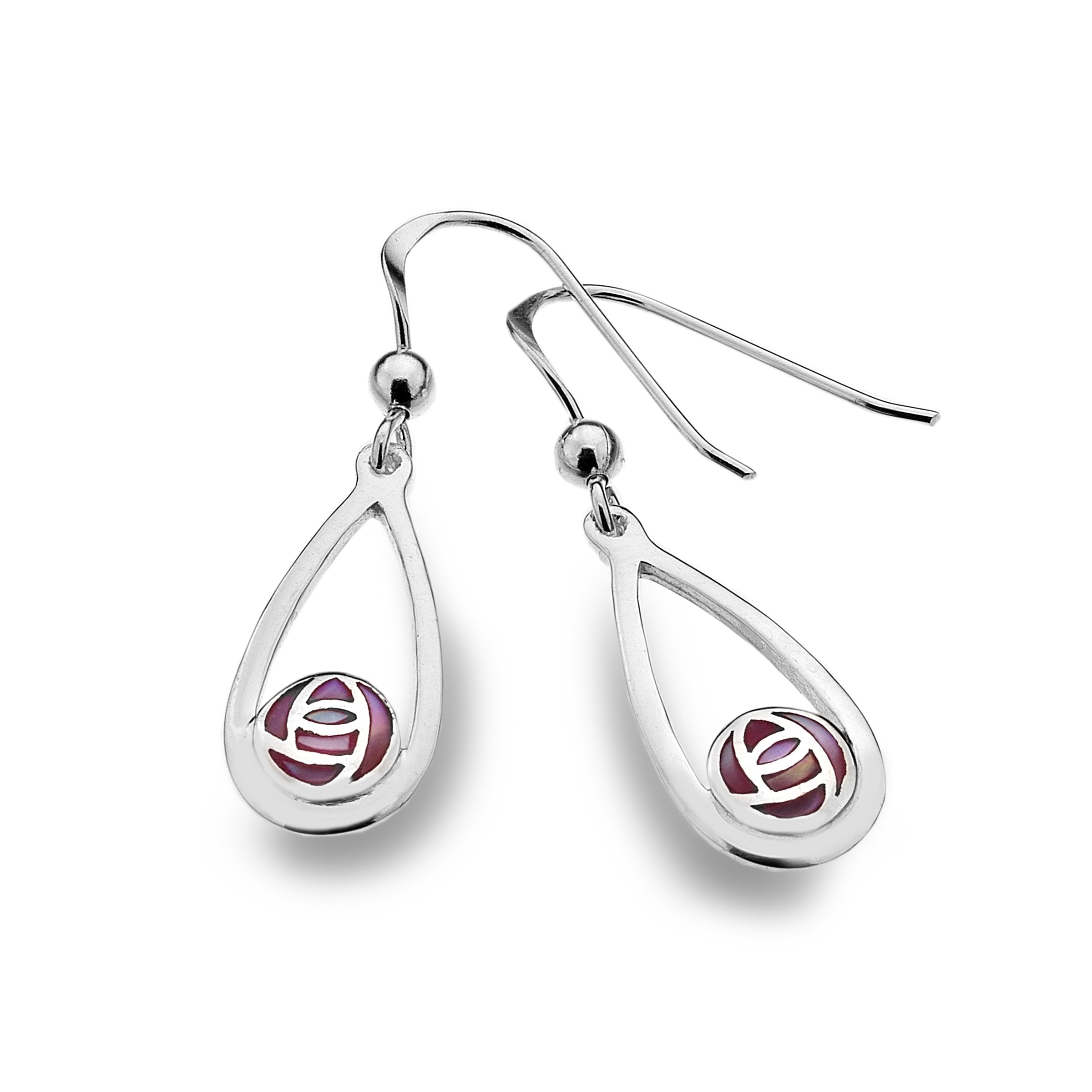 Mother of Pearl Rose Drop Earrings